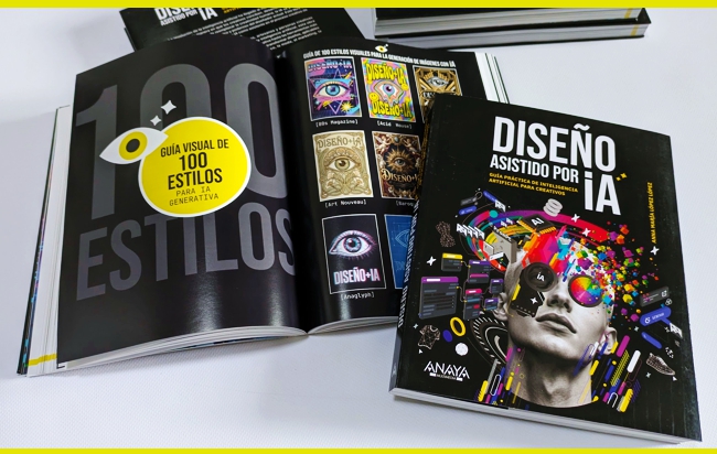 Guía visual de 100 estilos para generar imágenes con IA incluida en el libro Diseño Asistido por IA